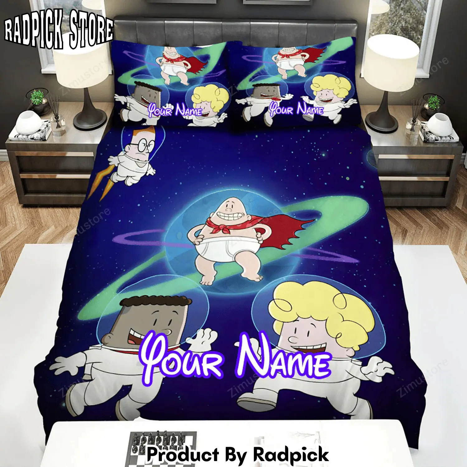 Radpick the epic tales of captain underpants in space poster bed sheets spread duvet cover personalized name bedding sets rp3271292